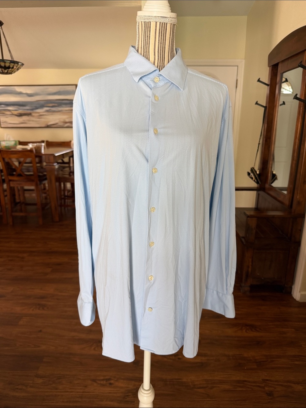 Eton Light Blue Men's Dress Shirt - Subtle Microdot Pattern